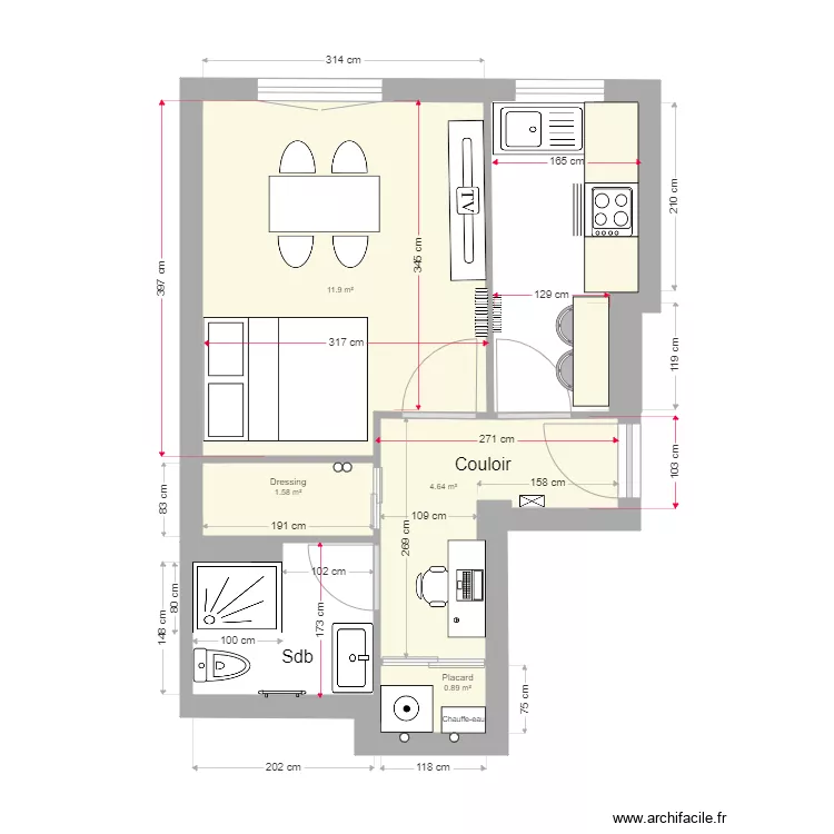 Mon Studio après. Plan de Mon Studio après. Plan de