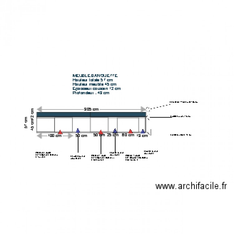 Meuble banquette salon V2. Plan de 0 pièce et 0 m2