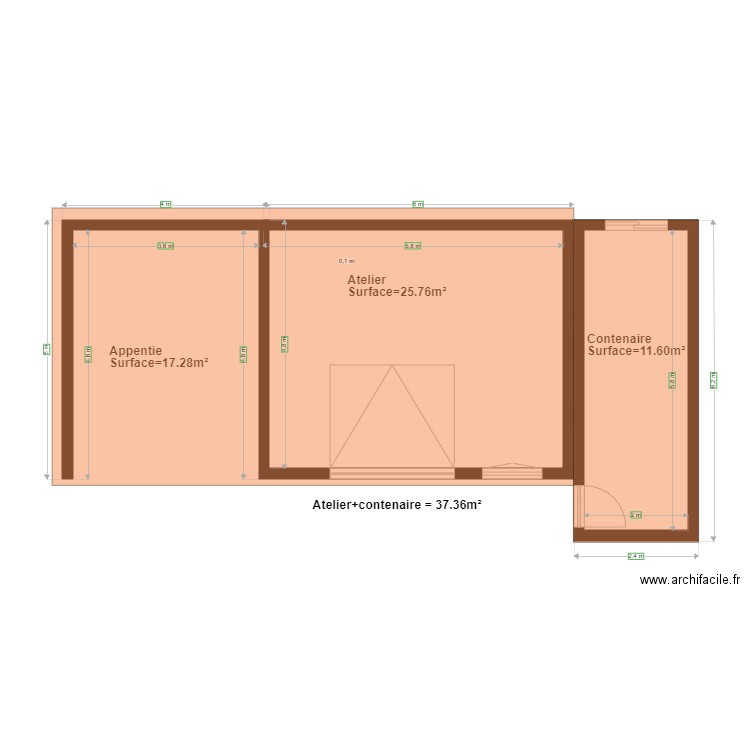 Hangard    loic. Plan de 1 pièce et 12 m2