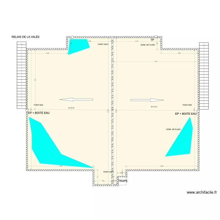RELAIS DE LA VAL&Eacute;E. Plan de 
