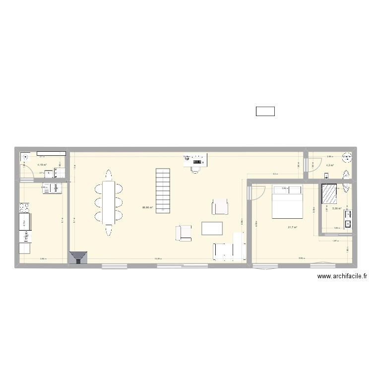 SaintPhi-2. Plan de 5 pièces et 122 m2