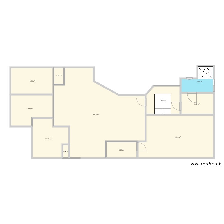 essai 2 avant modification 4 chambre. Plan de 0 pièce et 0 m2