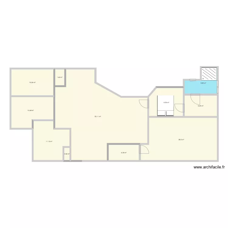 essai 2 avant modification 4 chambre. Plan de 