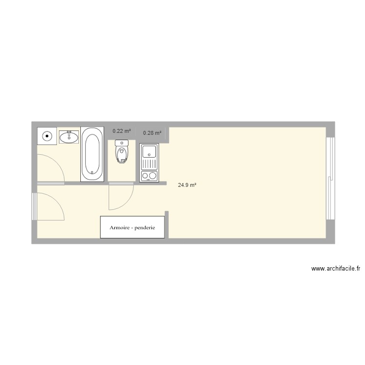 Studio Acacias. Plan de 0 pièce et 0 m2