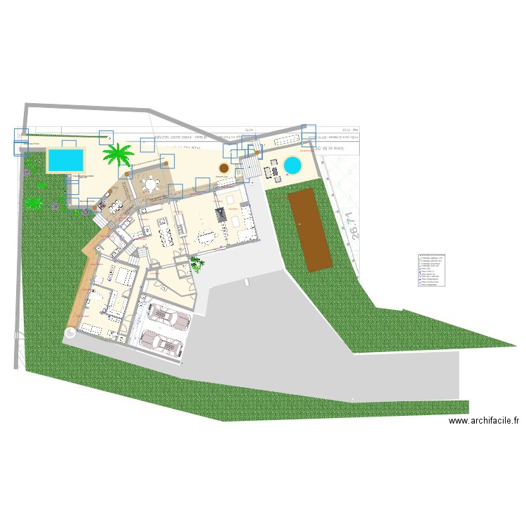 rdc original avec agrandissement v3 muret terrasse v2. Plan de 0 pièce et 0 m2