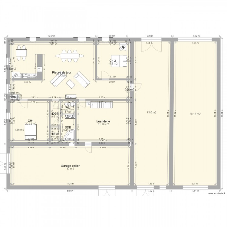 michon rdc habitable v9 sans sub. Plan de 0 pièce et 0 m2