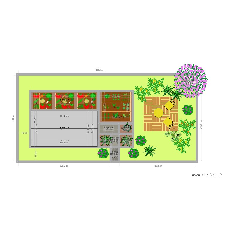 jardin avant vignette . Plan de 11 pièces et 47 m2