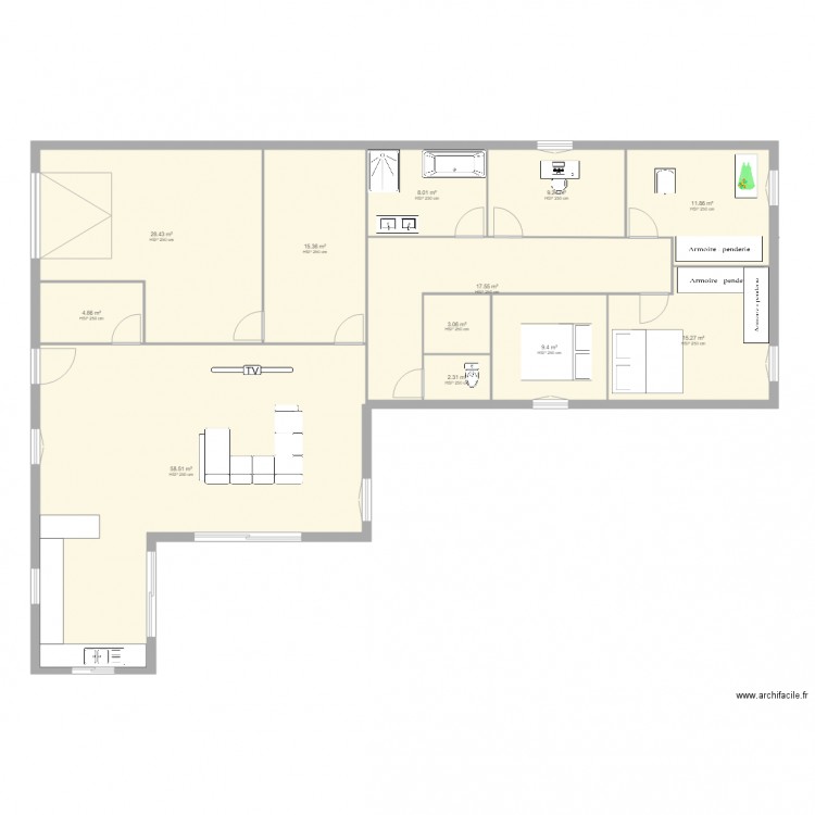 Maison 4. Plan de 12 pièces et 184 m2