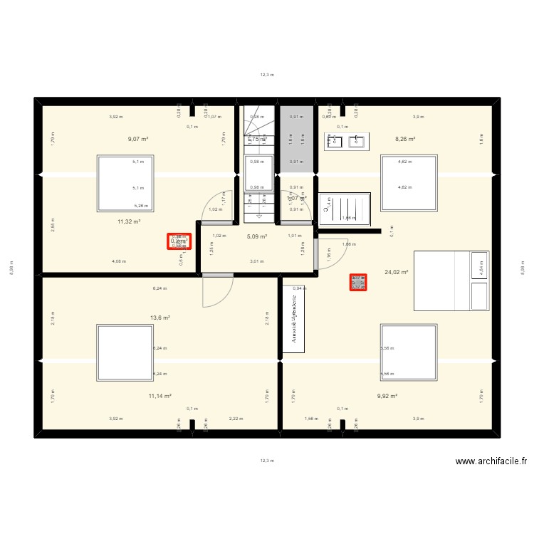 étage dernière version . Plan de 0 pièce et 0 m2