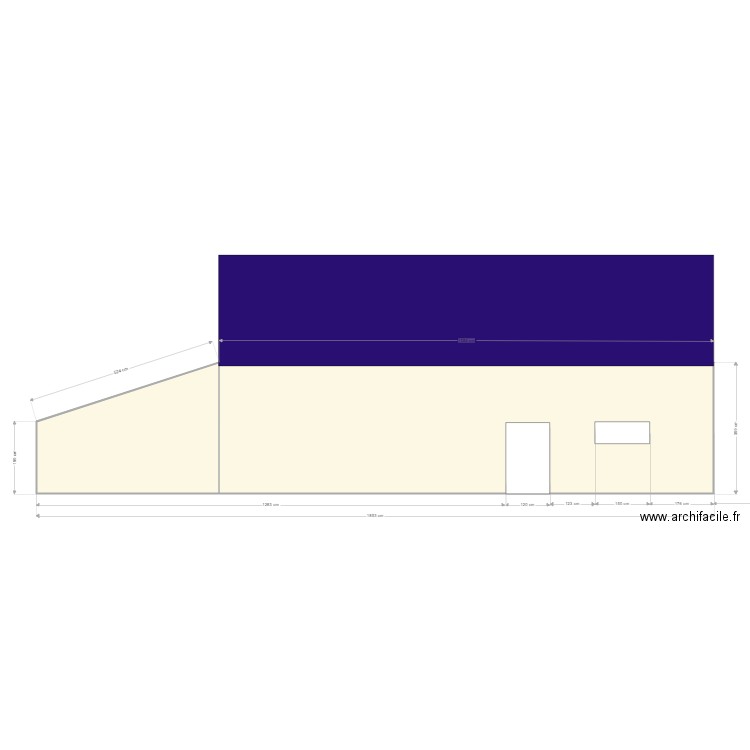 FACADE ARRIERE ETAT PRESENT. Plan de 0 pièce et 0 m2