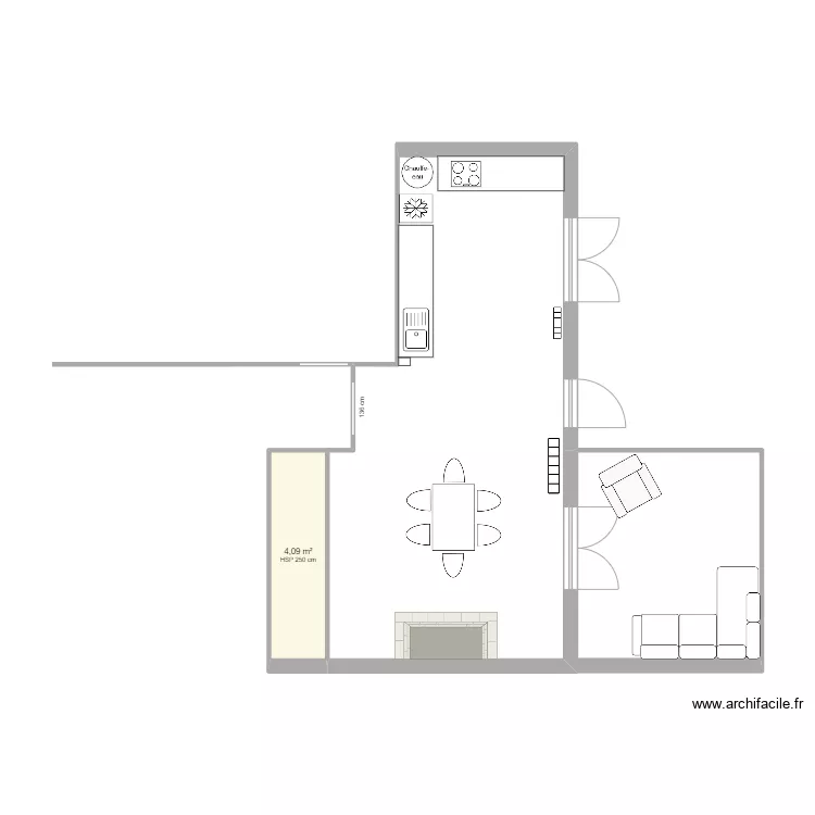 Salon sans scellier. Plan de Salon sans scellier. Plan de