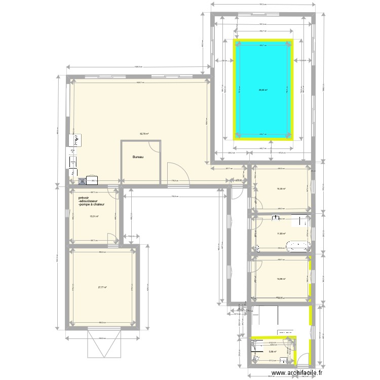 11 du paradis v3. Plan de 8 pièces et 202 m2