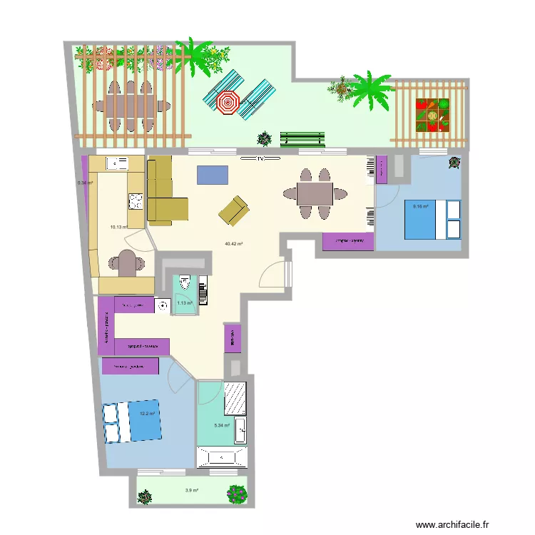 appart V2. Plan de 
