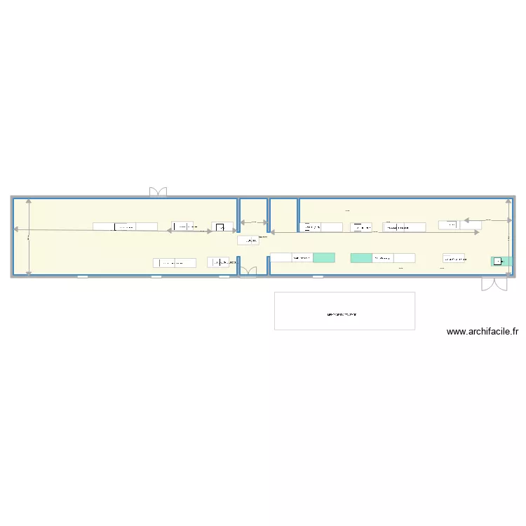 salle des fetes vide atelier. Plan de 