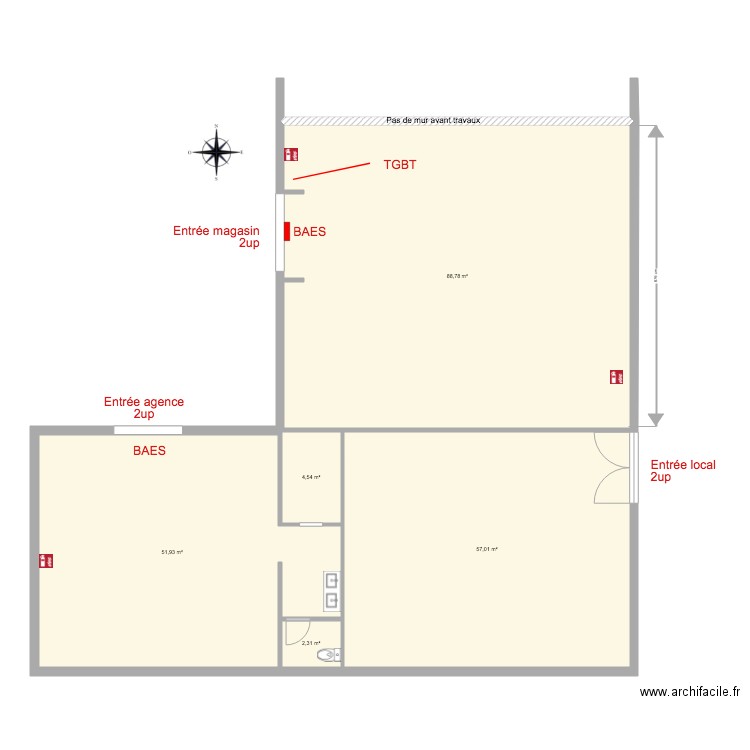 barns avant travaux. Plan de 0 pièce et 0 m2