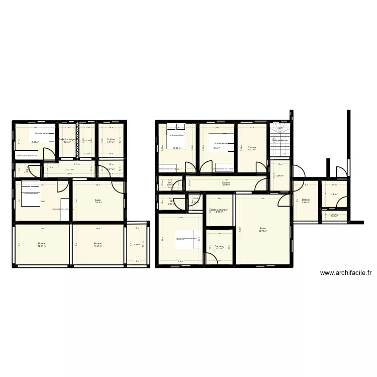 petit plan 100m2. Plan de 28  et 182 m²