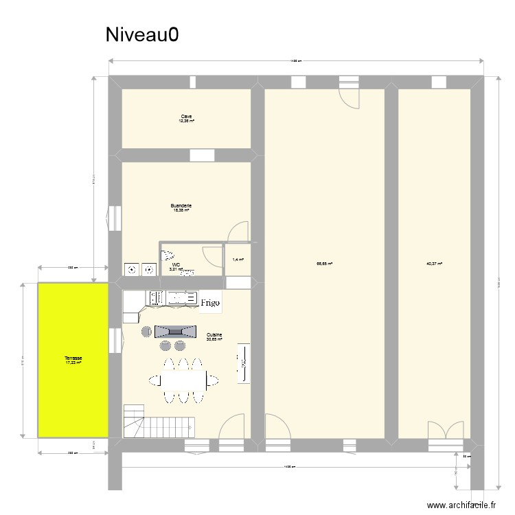 Trossy-Prapezi Niv0 propal1. Plan de 8 pièces et 190 m2