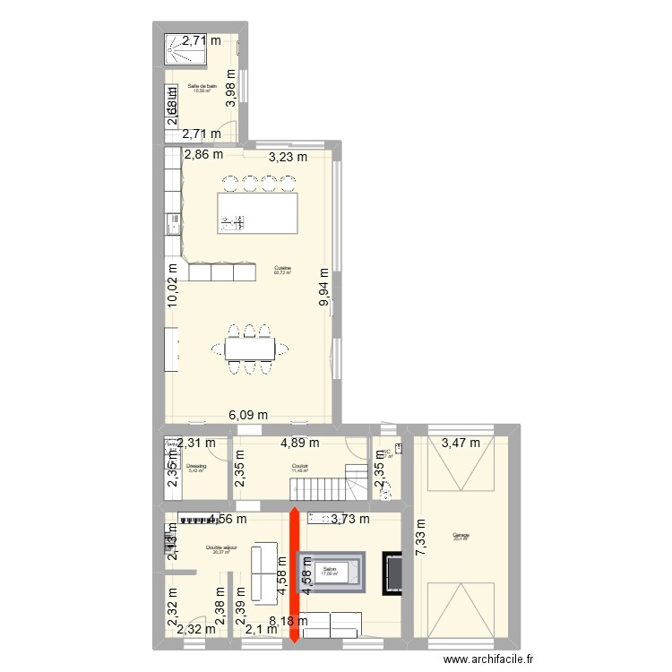 maison givry modification massimo. Plan de 8 pièces et 154 m2