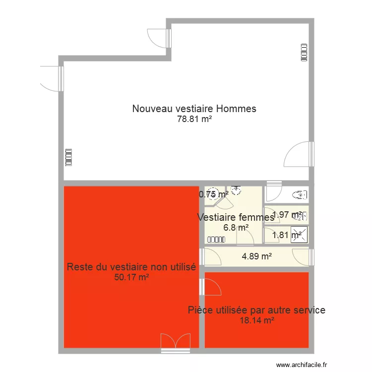 Projet Vestiaires BRIVE. Plan de 