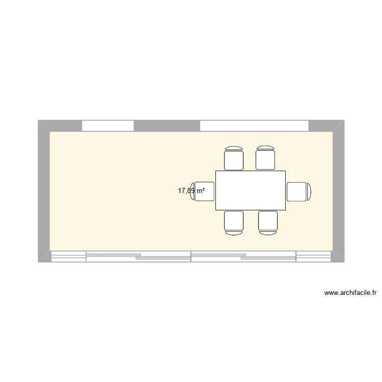 Extension. Plan de 1 pièce et 18 m²