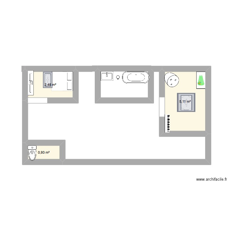 epsgnilpvehzluef. Plan de 3 pièces et 9 m2