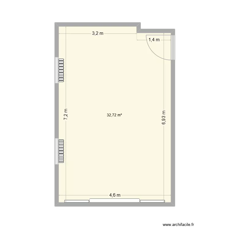 Local 312. Plan de 1  et 33 m²