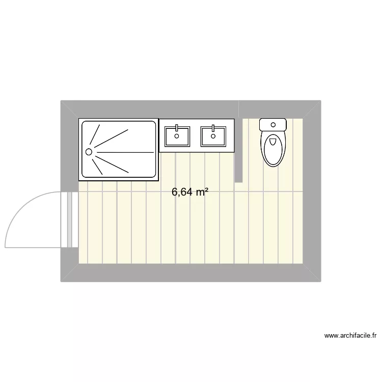 Salle d.eau reno. Plan de 1  et 7 m²