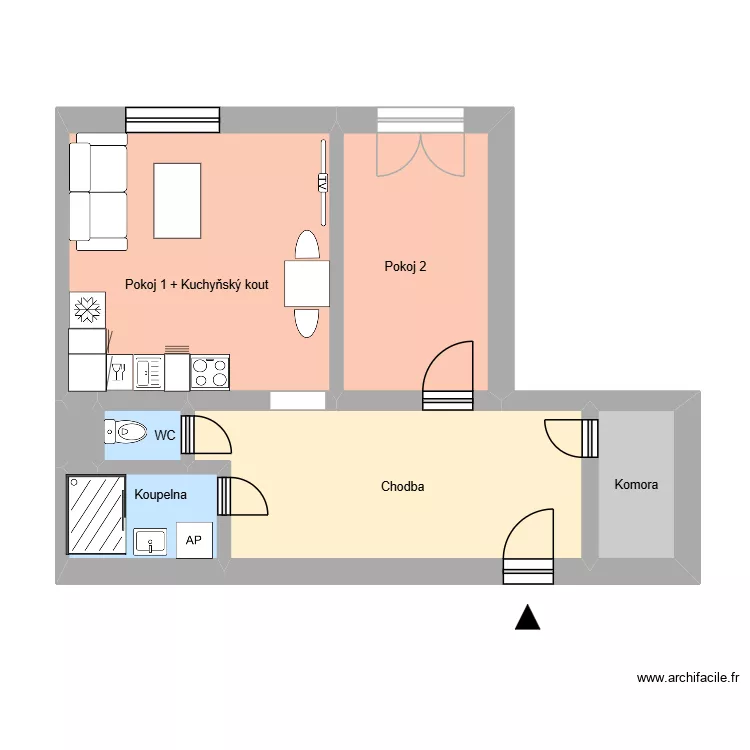 Havl&iacute;čkovo n&aacute;měst&iacute; 795 byt 6 OV. Plan de 11  et 170 m²