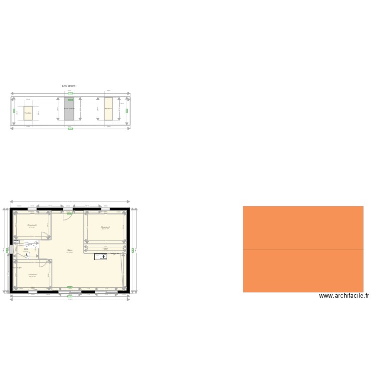 maison 80m carrés . Plan de 0 pièce et 0 m2