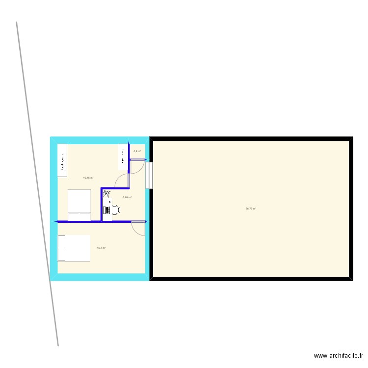 extension Maj3. Plan de 5 pièces et 137 m2