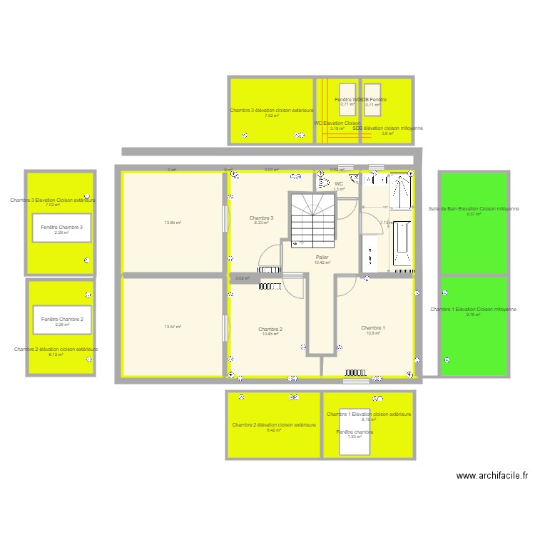 DSFA 1er etage Extension. Plan de 0 pièce et 0 m2