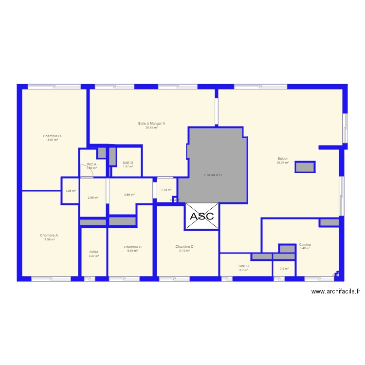 BLRCotesJustesAvecOuvertures. Plan de 0 pièce et 0 m2