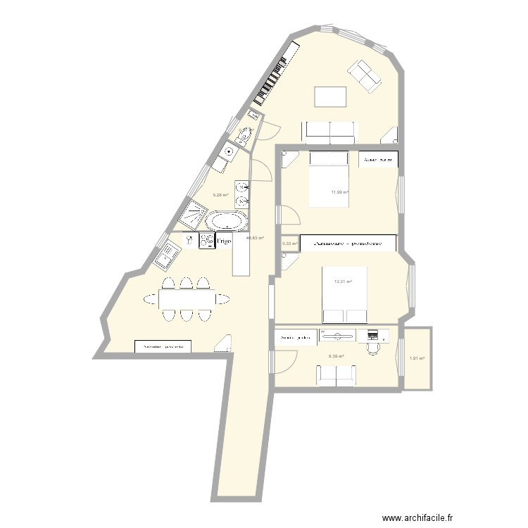 tolbiac 13eme plan Ebis. Plan de 0 pièce et 0 m2