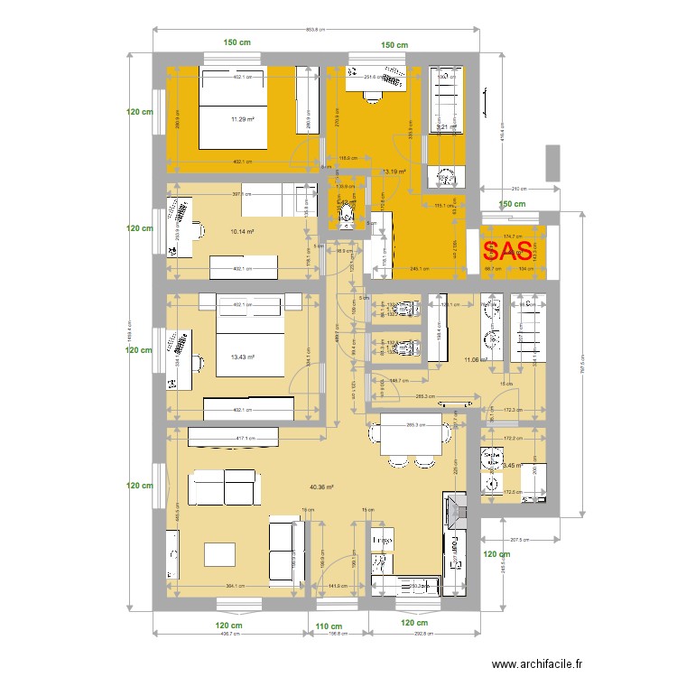 annexe plus court . Plan de 0 pièce et 0 m2