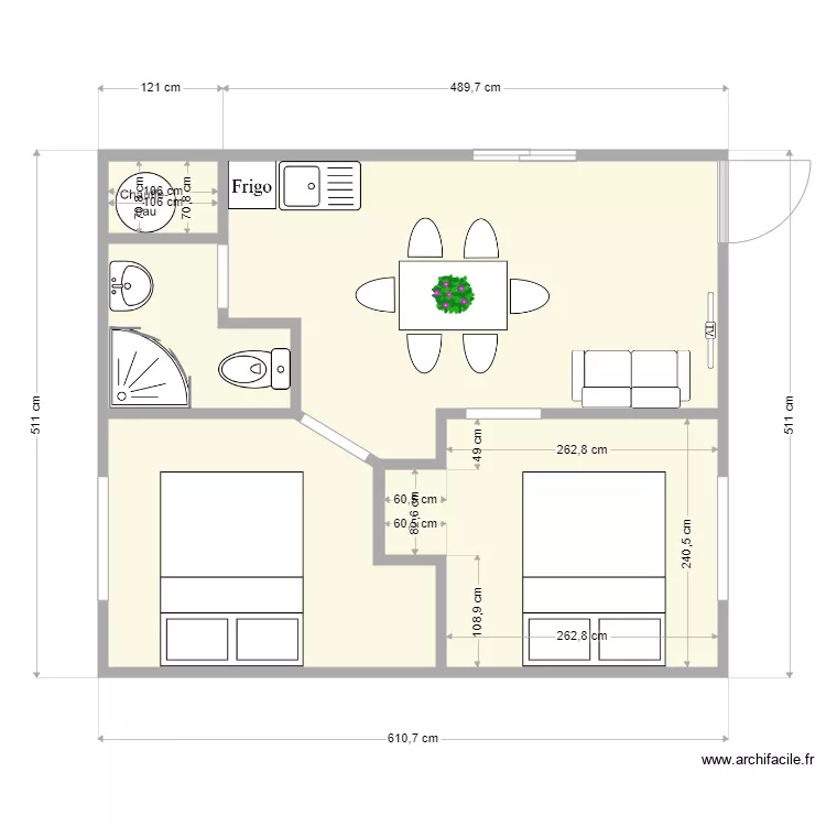 Mobil home camping. Plan de 