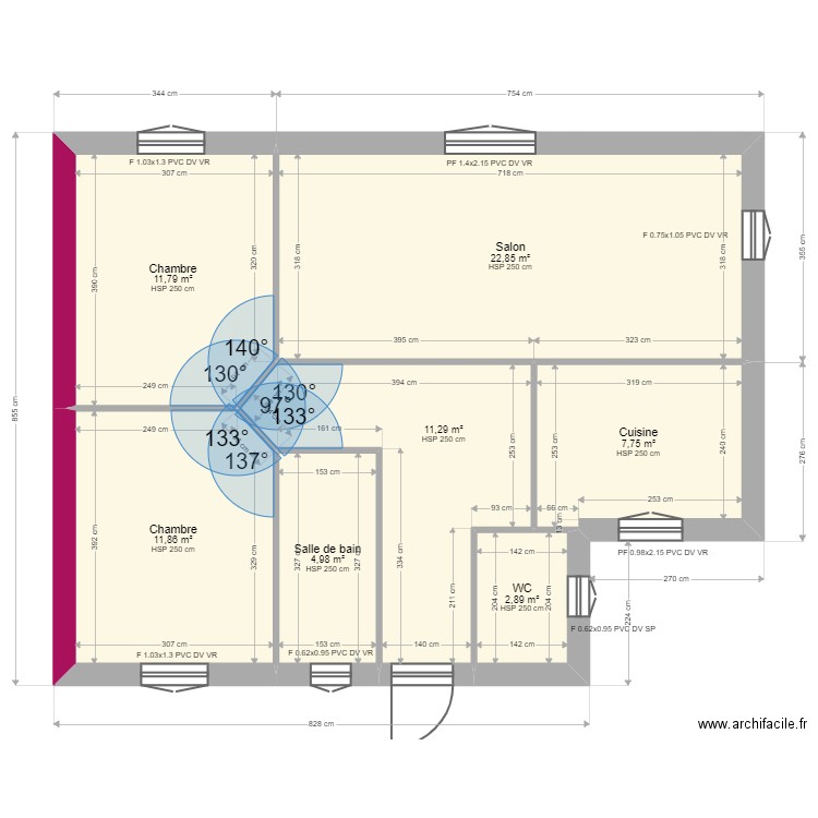 Logement 2 Le Casteras. Plan de 7 pièces et 73 m2