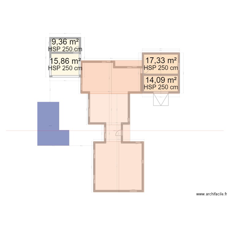 Projet maison Dandarelet. Plan de 4 pièces et 57 m2
