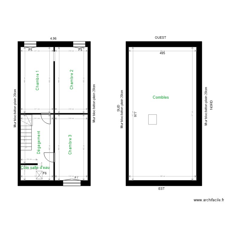 LESCOUET. Plan de 11 pièces et 162 m2