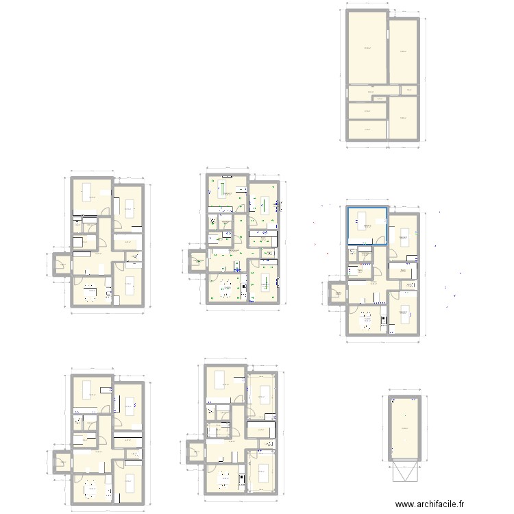 Cabinet. Plan de 64 pièces et 489 m2