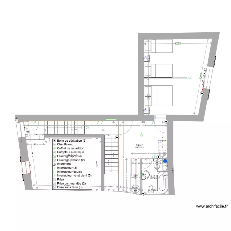 1 ER ÉTAGE ELECTRIQUE. Plan de 1 ER ÉTAGE ELECTRIQUE. Plan de