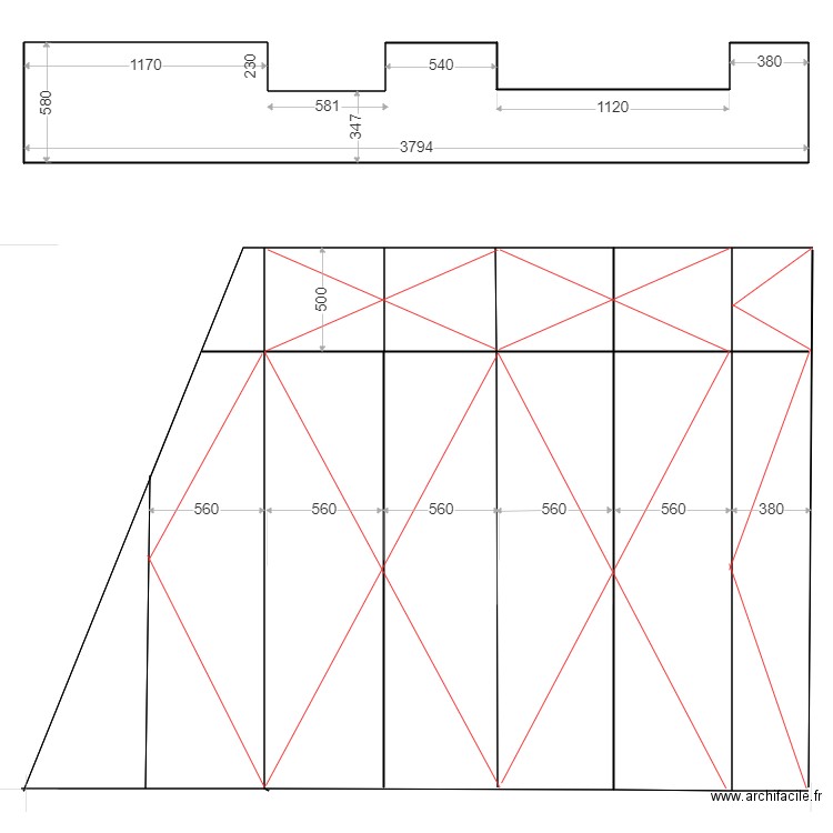 placard monge extérieur. Plan de 0 pièce et 0 m2