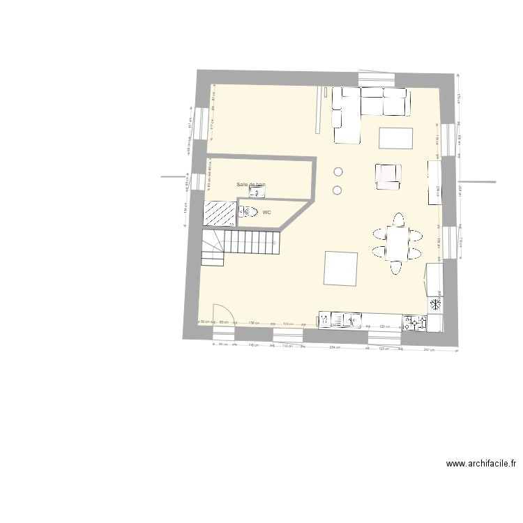 PLAN RDC 3eme VOLET Ameublement. Plan de 8 pièces et 112 m2