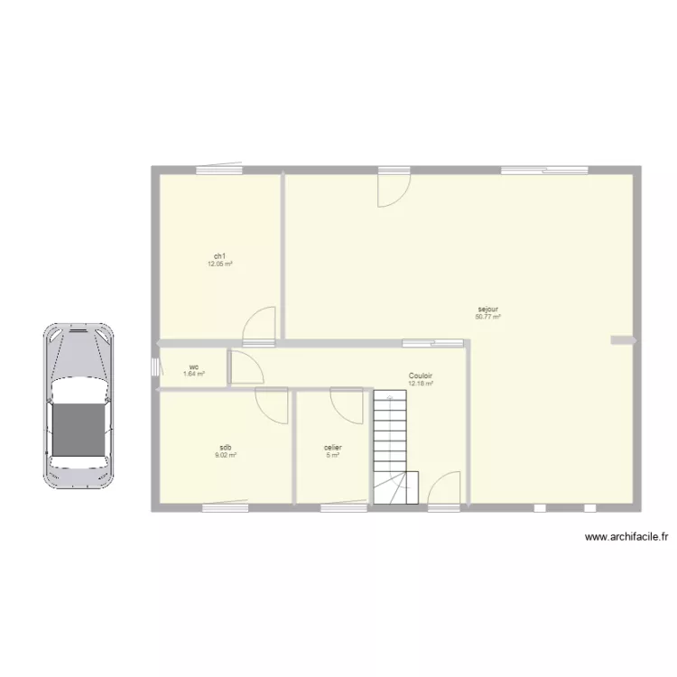 plan sans garaage. Plan de 