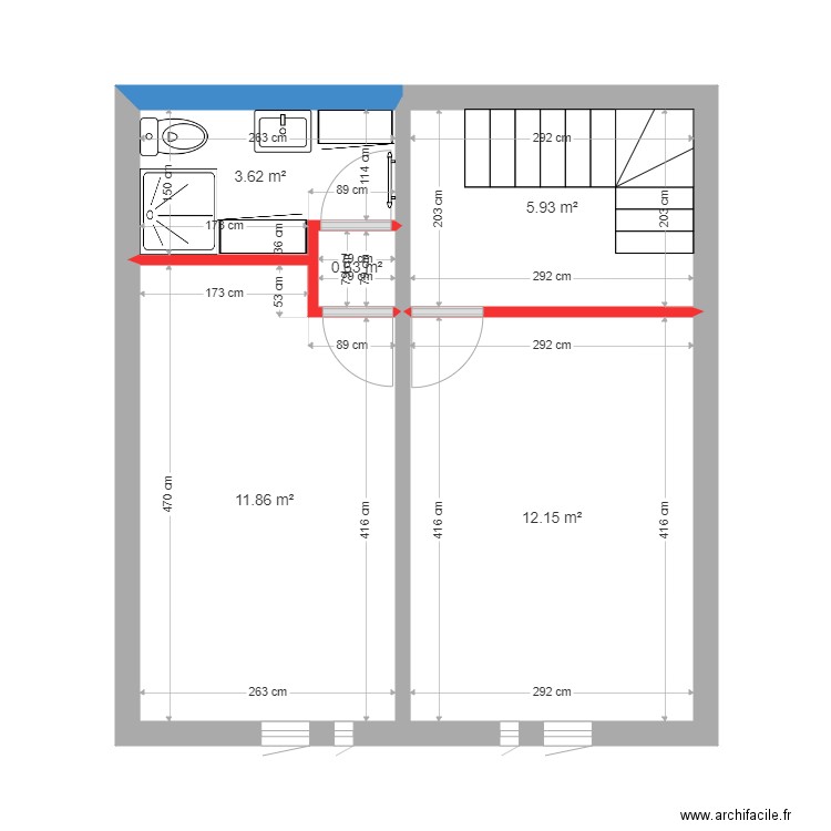 SDBHIL4. Plan de 5 pièces et 34 m2