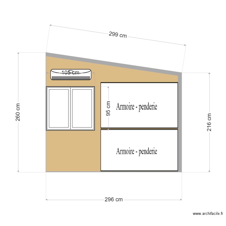 Arrière veranda 26 janvier vue intérieur. Plan de 1 pièce et 7 m2