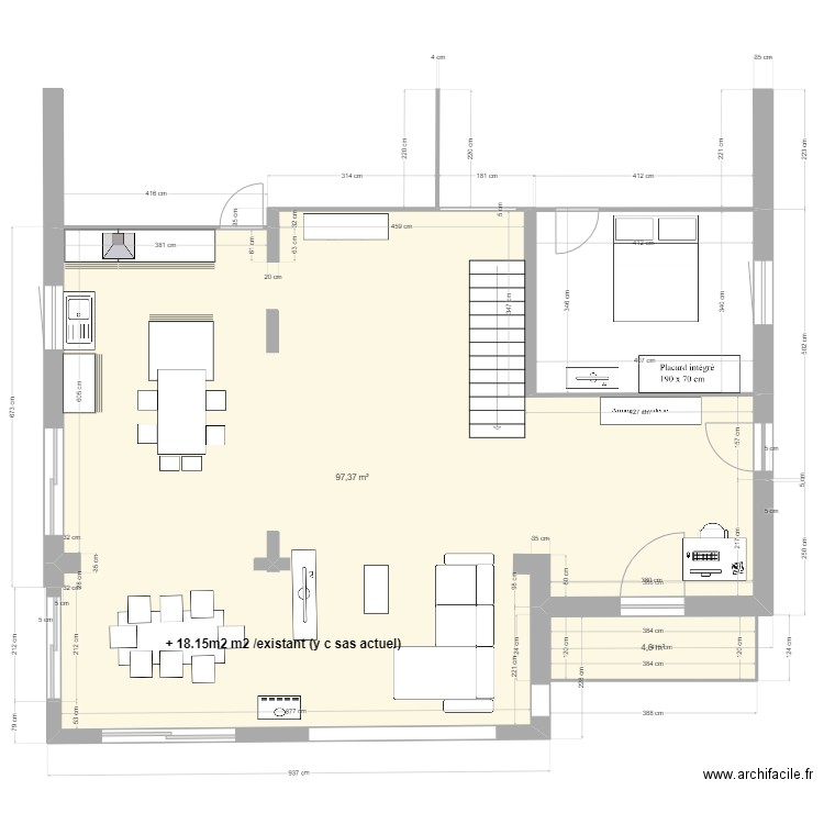 10 nestor bavoux-angle droit. Plan de 2 pièces et 102 m2