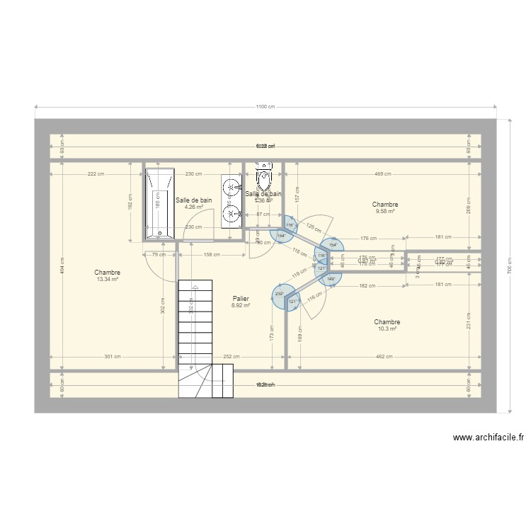 MANCHERON etage. Plan de 0 pièce et 0 m2