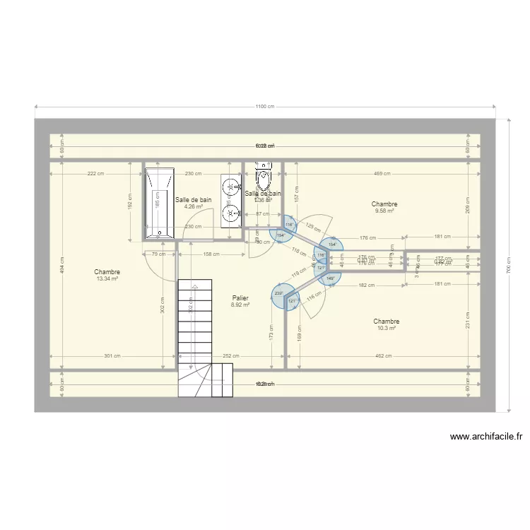 MANCHERON etage. Plan de 
