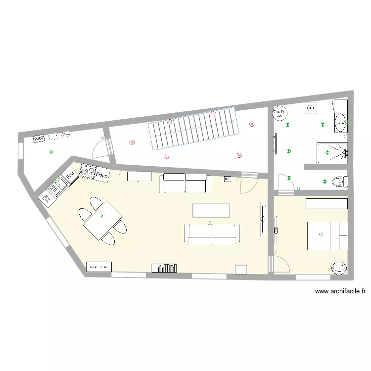BNP appart 1 lumi&egrave;re. Plan de 