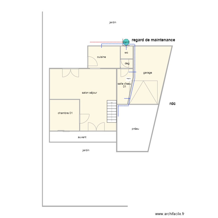 gallay ass 1192. Plan de 9 pièces et 72 m2